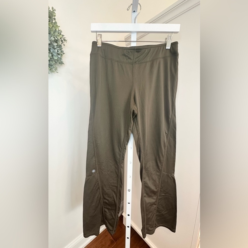 Athleta Womens Bootcut Leggings Olive Green Pull On Yoga Pants Medium